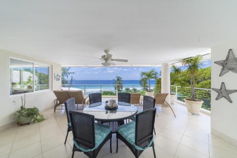 Palm Beach 502 Holiday Rental Barbados Outdoor Dining with Ocean View