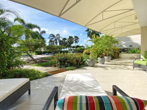 Palm Beach 211 Barbados Beachfront Vacation Condo Rental Lounge Chairs