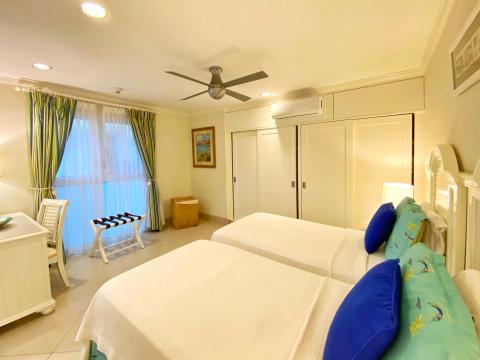 Palm Beach 211 Barbados Beachfront Vacation Condo Rental Bedroom 2 View Towards Window