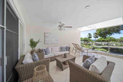 Palm Beach 204 Barbados Beachfront Condo Rental Patio