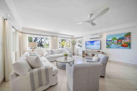 Palm Beach 204 Barbados Beachfront Condo Rental Living Room