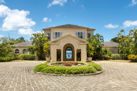 Westfield Villa Barbados Luxury Holiday Rental Front Entrance with Porte Cochere