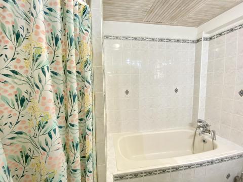 Heywoods 145 Barbados Vacation Rental Apartment Bathroom 1 Shower and Tub
