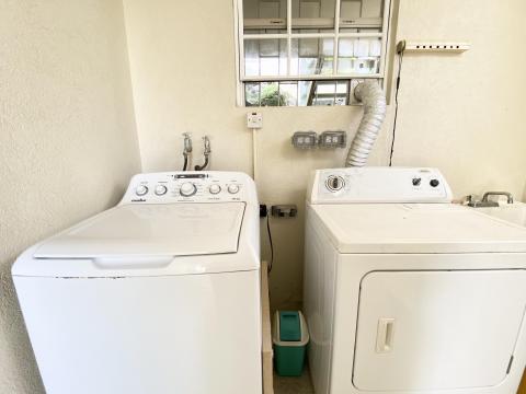 Heywoods 146 Two Bedroom Vacation Rental Apartment Laundry Room with Washer and Dryer