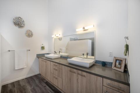 Porters Gate 19 Holiday Rental St. James Barbados Master Bathroom with Double Vanity Sink