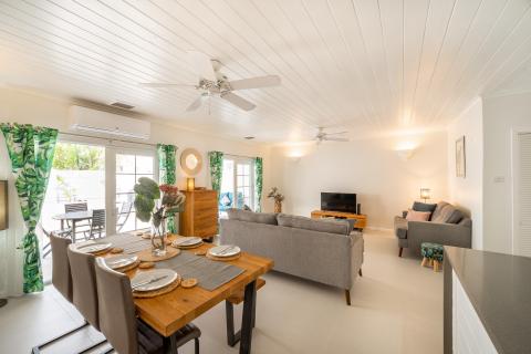Porters Gate 19 Holiday Rental St. James Barbados Living Space with Access To Backyard and Patio