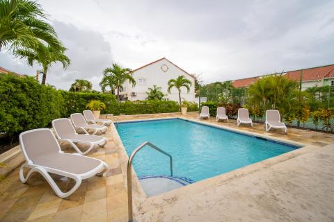 Porters Gate 19 Holiday Rental St. James Barbados Communal Pool with Sun Loungers