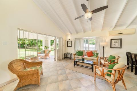 149 Salters Road Barbados Holiday Rental Sandy Lane Barbados Living Room with Patio and Garden Access