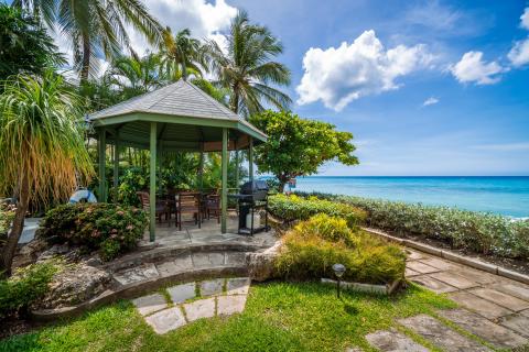 Barbados Beachfront Vacation Rental Villa Seawards Gazebo with Oceanview