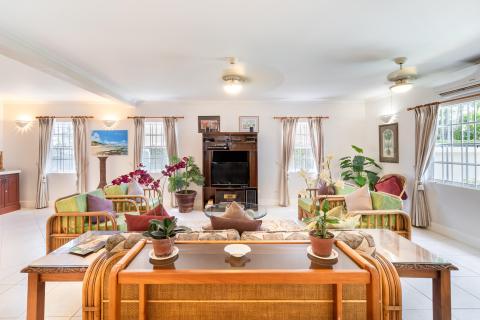 Barbados Beachfront Vacation Rental Villa Seawards Living Room