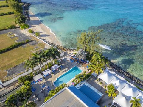 Tara Barbados 4 Bedroom Holiday Rental Villa Aerial of Beach Club and Ocean