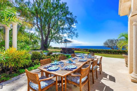Westfield Villa Barbados Luxury Holiday Rental Outdoor Dining and Oceanview by Games Room