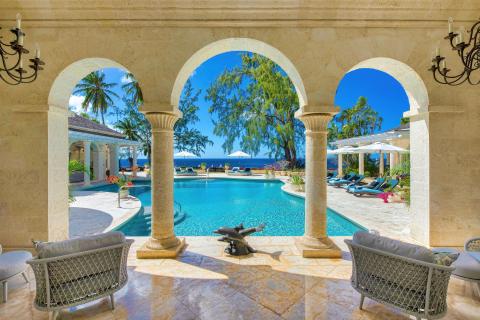 Westfield Villa Barbados Luxury Holiday Rental View of Ocean over Pool